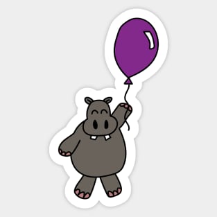 Hippo with Balloon Sticker